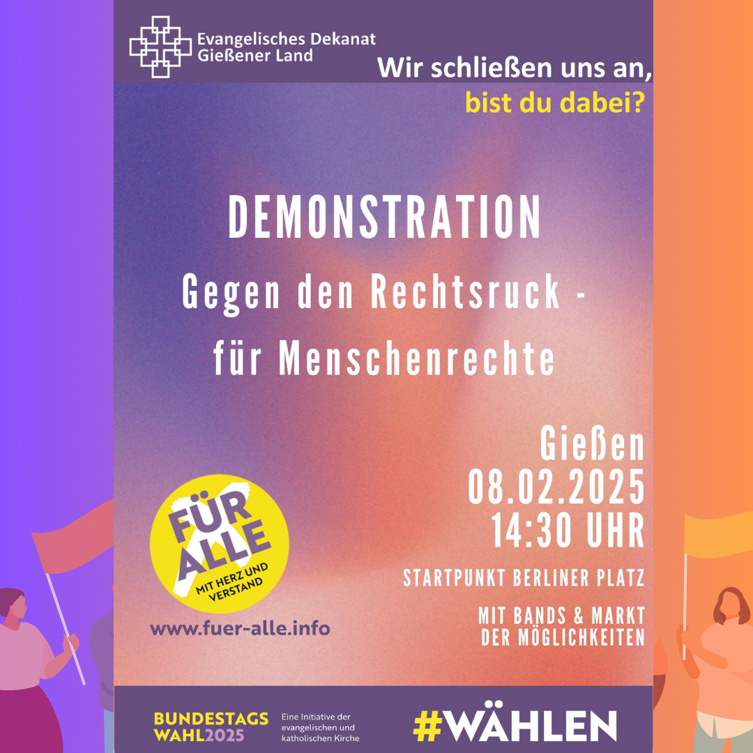 Demonstration gegen den Rechtsruck - für Menschenrechte