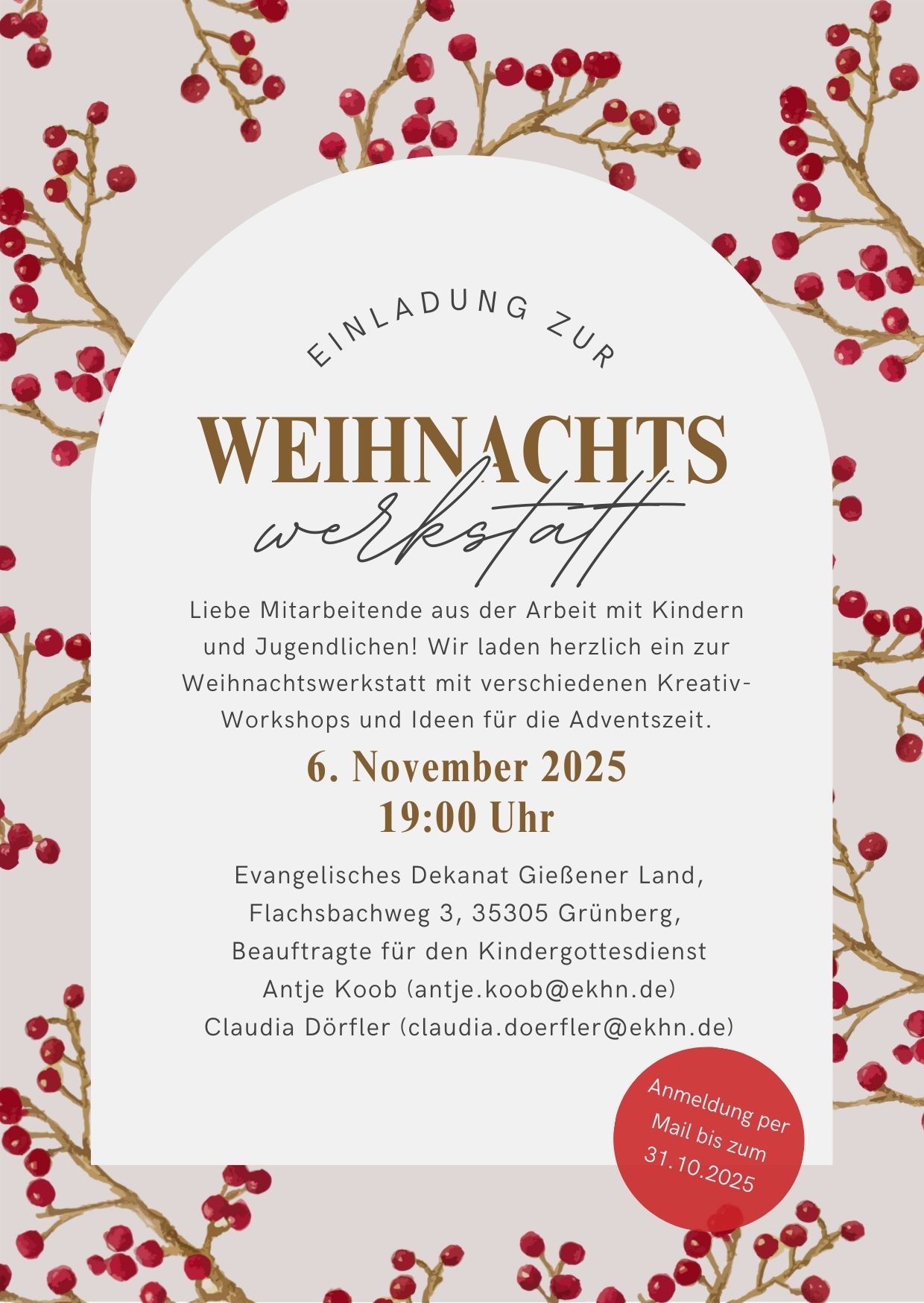 Einladung zur Weihnachtswerkstatt
