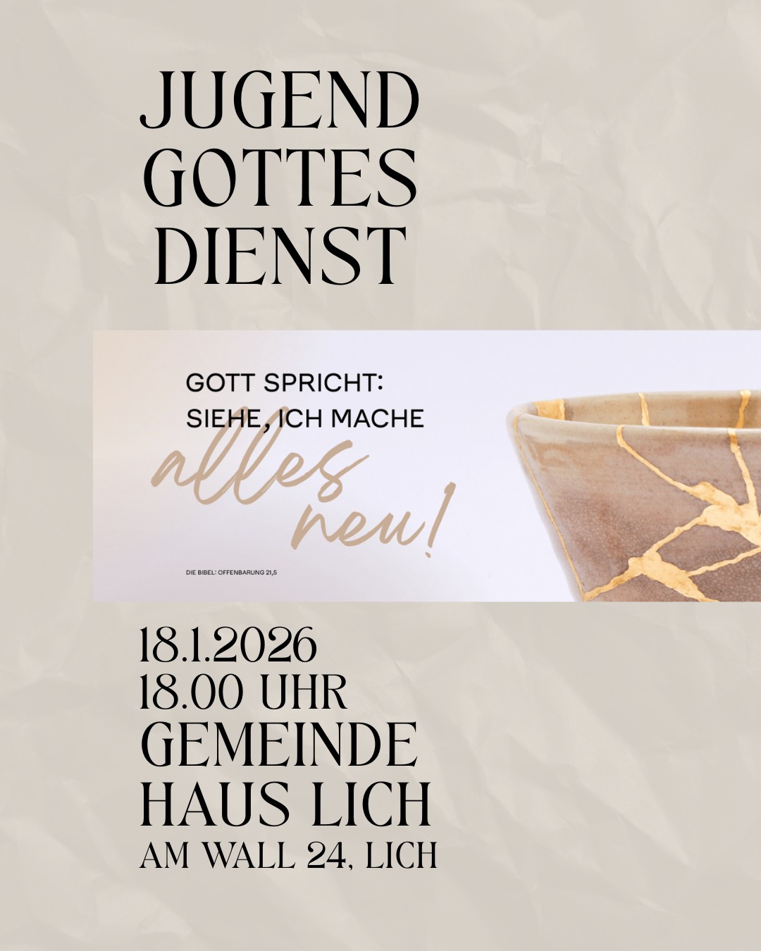 Jugendgottesdienst zur Jahreslosung 2026 in Lich