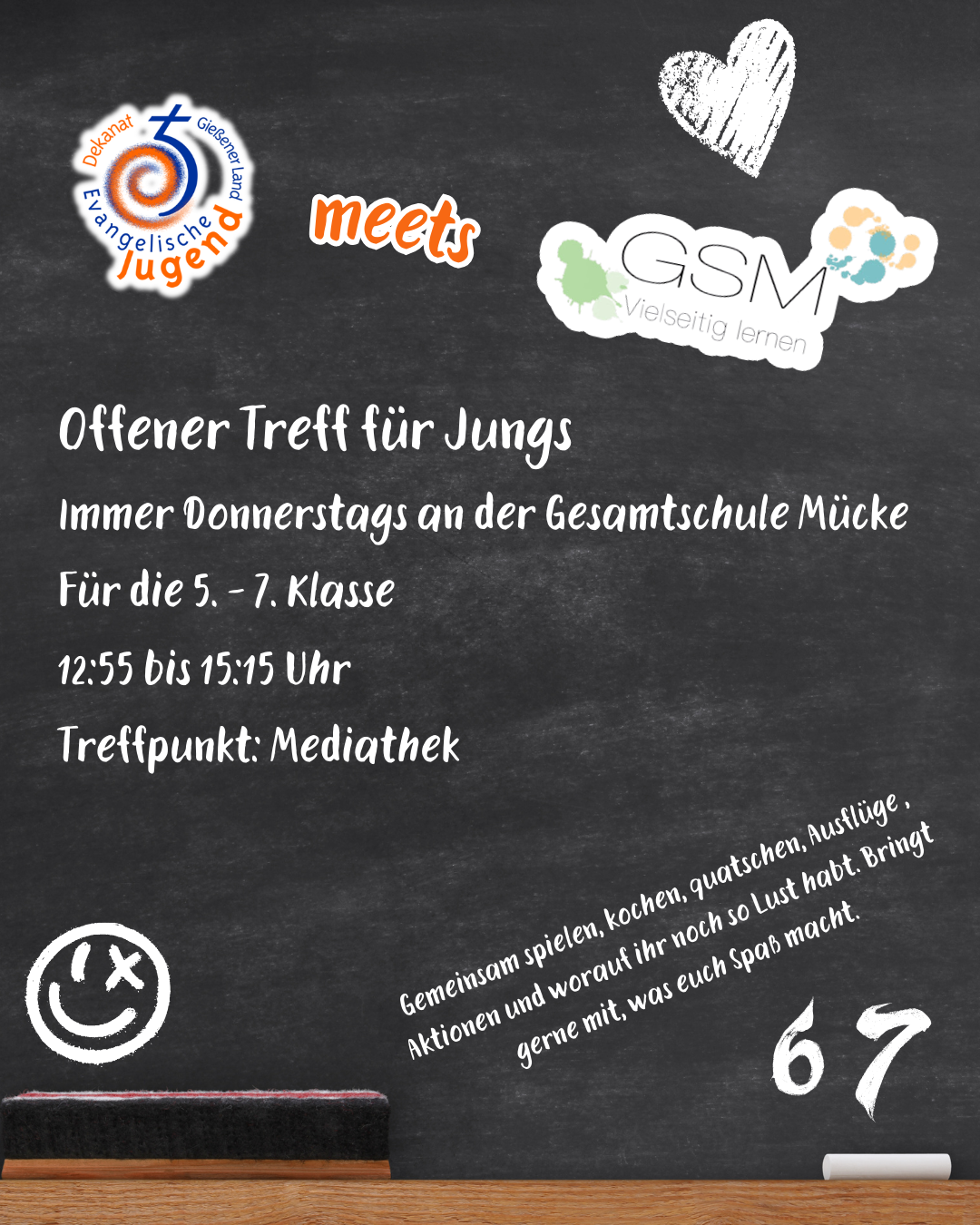 Offener Treff für Jungs an der Gesamtschule Mücke